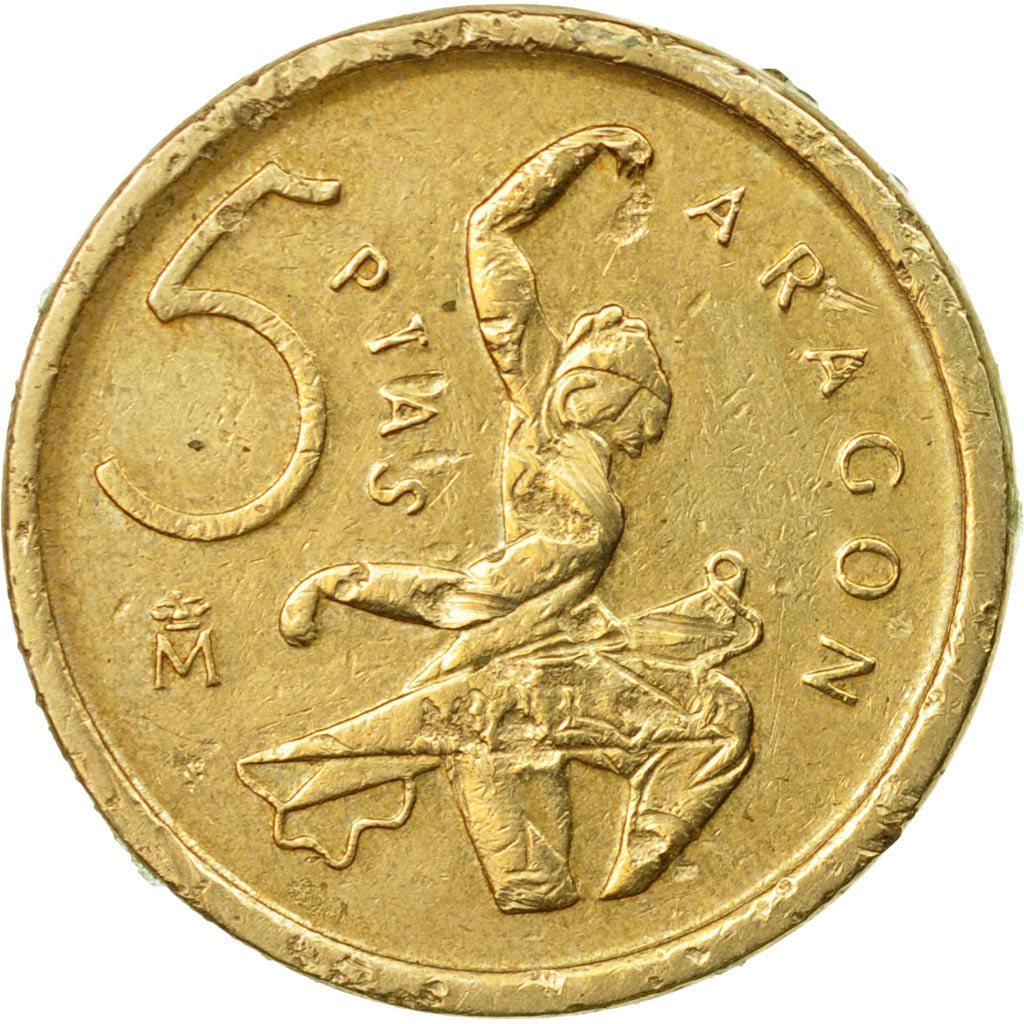 Monnaie, Espagne, Juan Carlos I, Aragon, 5 Pesetas, 1994, Madrid, TB+