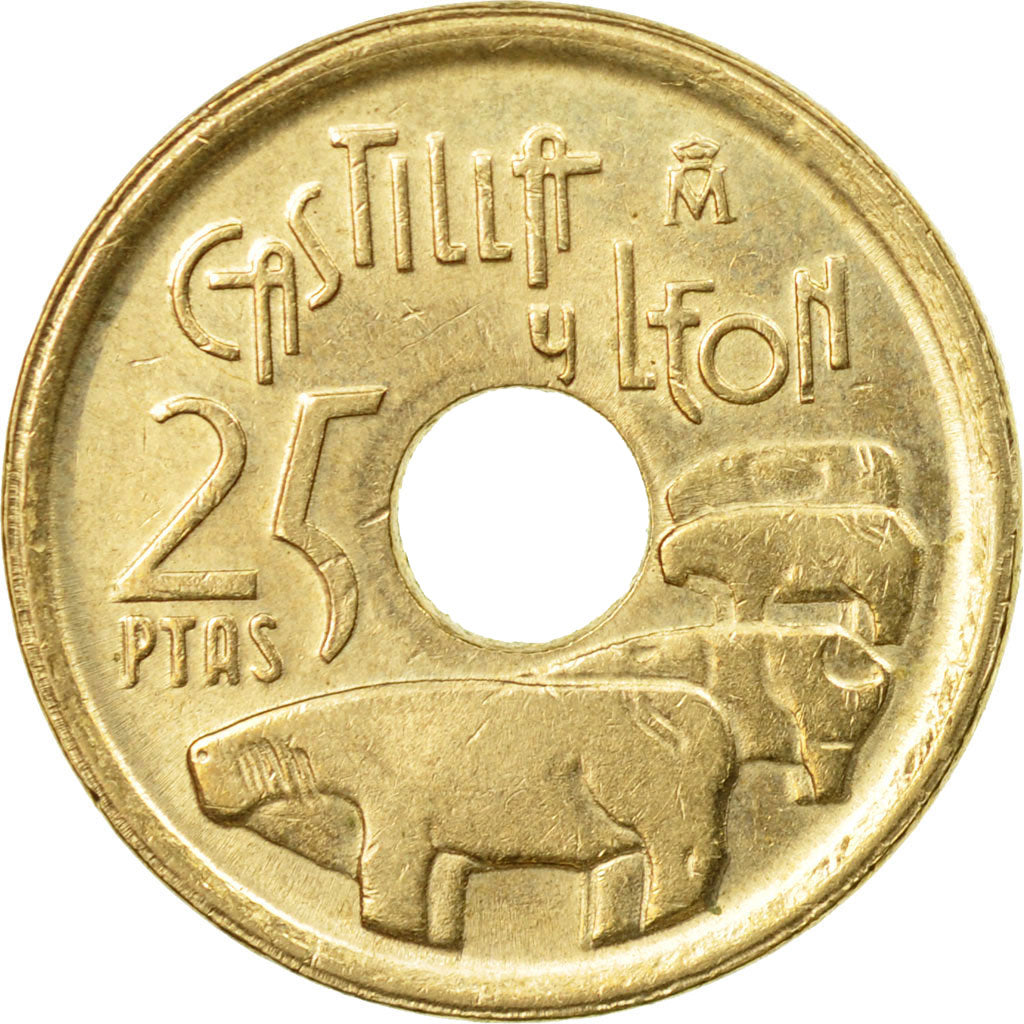 Moneda, España, Juan Carlos I, Castilla and Leon, 25 Pesetas, 1995, Madrid