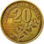 Moneda, Grecia, 20 Drachmes, 1992, MBC, Aluminio - bronce, KM:154