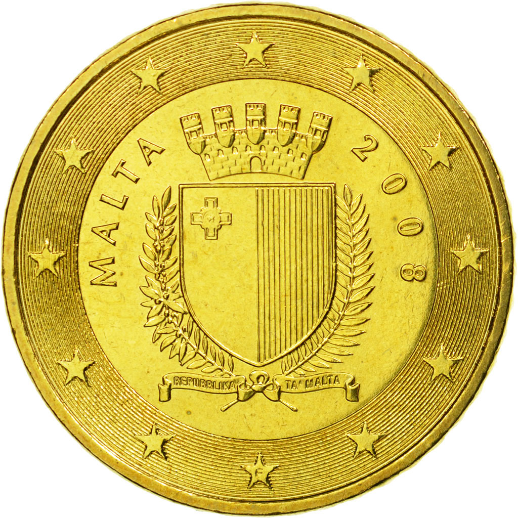 Malta, 50 Euro Cent, 2008, AU(55-58), Brass, KM:130