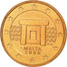 Malta, Euro Cent, 2008, SPL-, Acciaio placcato rame, KM:125