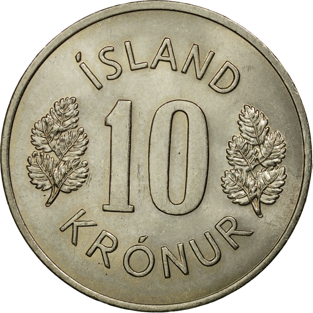 Coin, Iceland, 10 Kronur, 1971, EF(40-45), Copper-nickel, KM:15