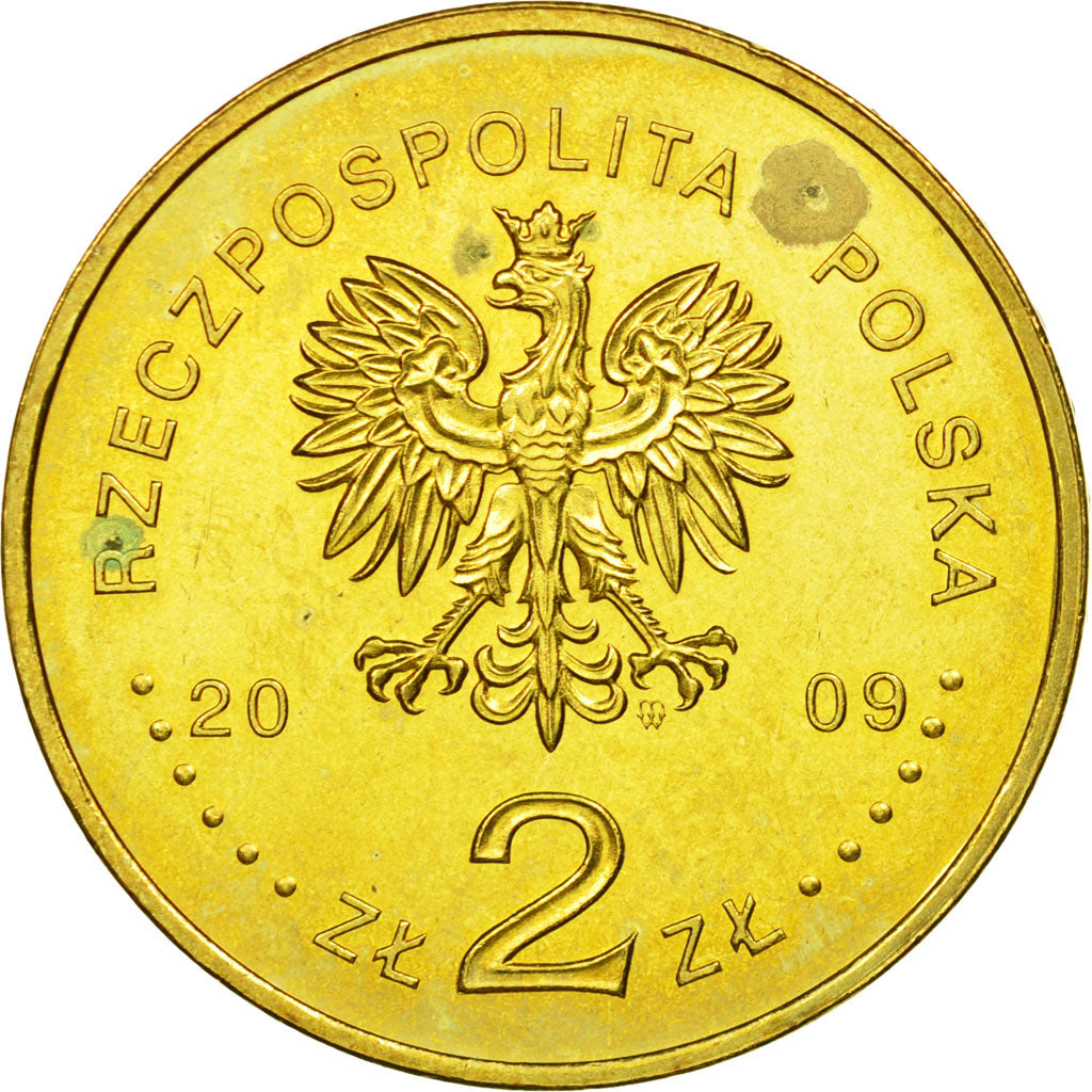 Coin, Poland, First Cadre March, 2 Zlote, 2009, Warsaw, EF(40-45), Brass, KM:690