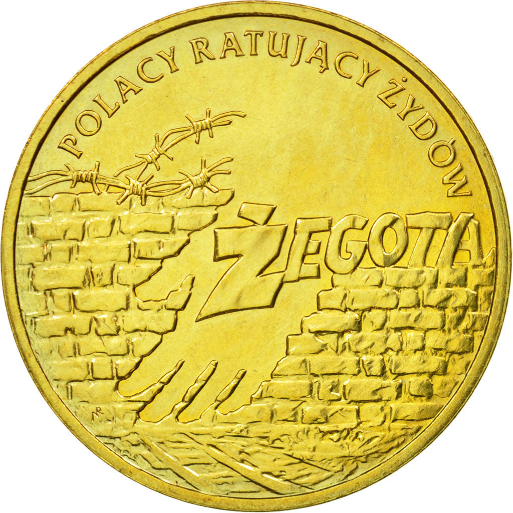 Coin, Poland, Poles saving Jews, 2 Zlote, 2009, Warsaw, EF(40-45), Brass, KM:703