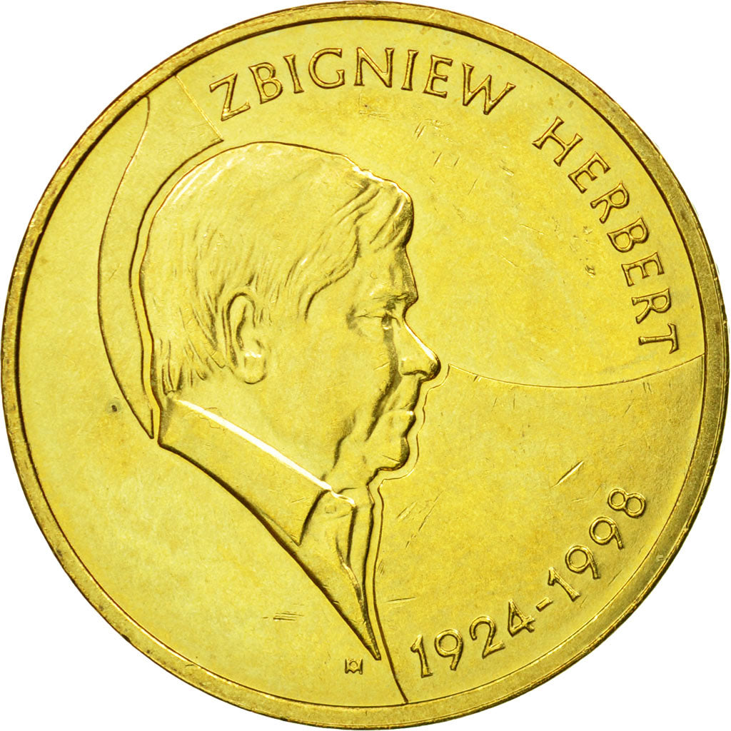 Monnaie, Pologne, Zbigniew Herbert, 2 Zlote, 2008, Warsaw, TTB, Laiton, KM:634