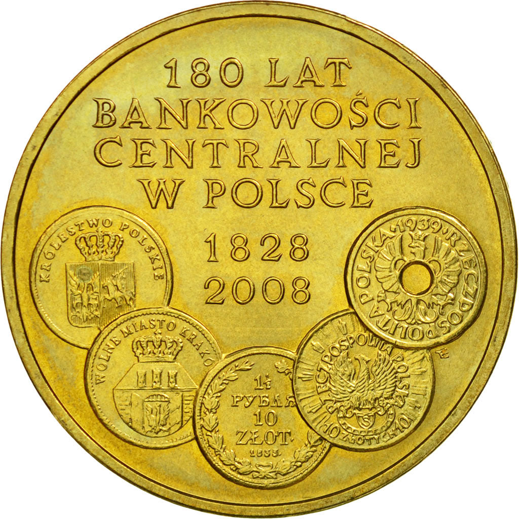 Coin, Poland, Central Banking, 180th Anniversary, 2 Zlote, 2009, Warsaw