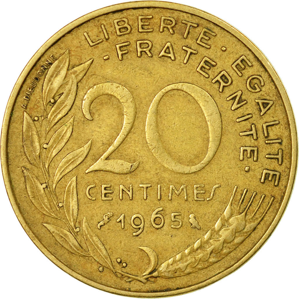 Coin, France, Marianne, 20 Centimes, 1965, Paris, EF(40-45), Aluminum-Bronze