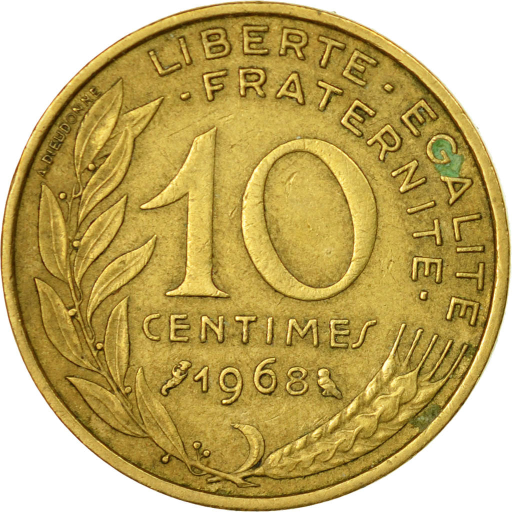 Coin, France, Marianne, 10 Centimes, 1968, Paris, EF(40-45), Aluminum-Bronze