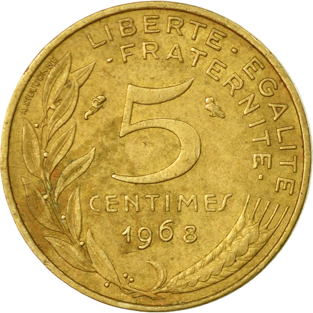 Moneta, Francia, Marianne, 5 Centimes, 1968, Paris, MB, Alluminio-bronzo