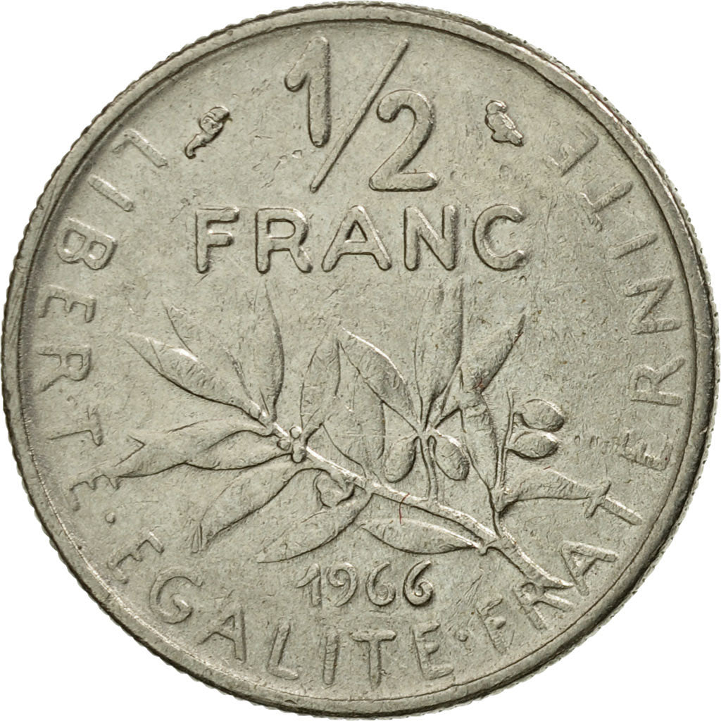 Coin, France, Semeuse, 1/2 Franc, 1966, Paris, VF(30-35), Nickel, KM:931.1