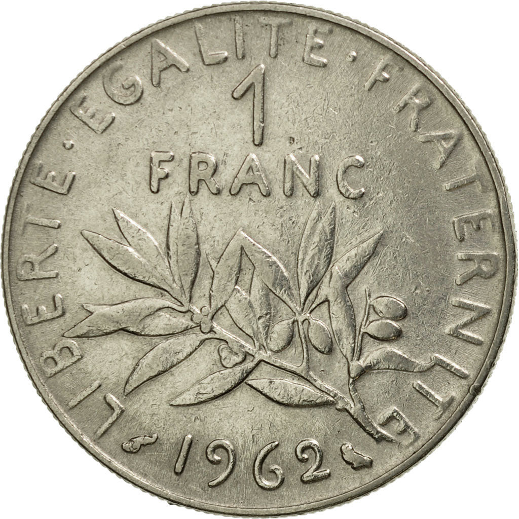 Coin, France, Semeuse, Franc, 1962, Paris, VF(30-35), Nickel, KM:925.1