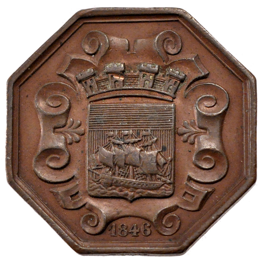 France, Trades, Token, 1846, EF(40-45), Copper, 15.96