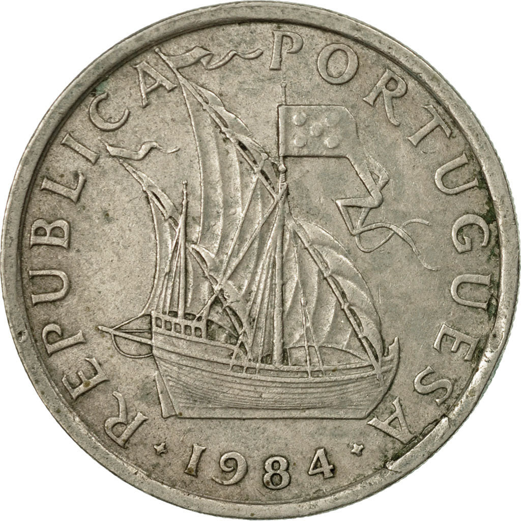 Münze, Portugal, 5 Escudos, 1984, S, Copper-nickel, KM:591