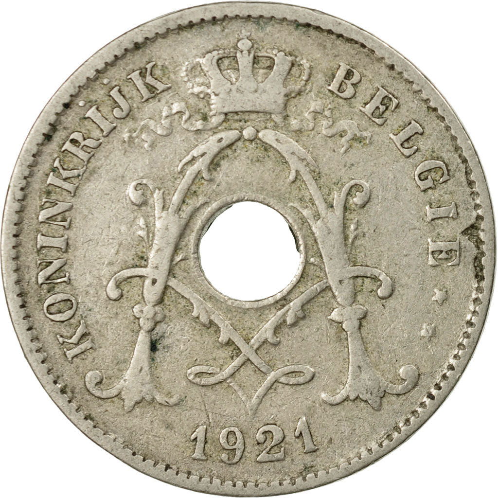 Munten, België, 10 Centimes, 1921, FR+, Copper-nickel, KM:86