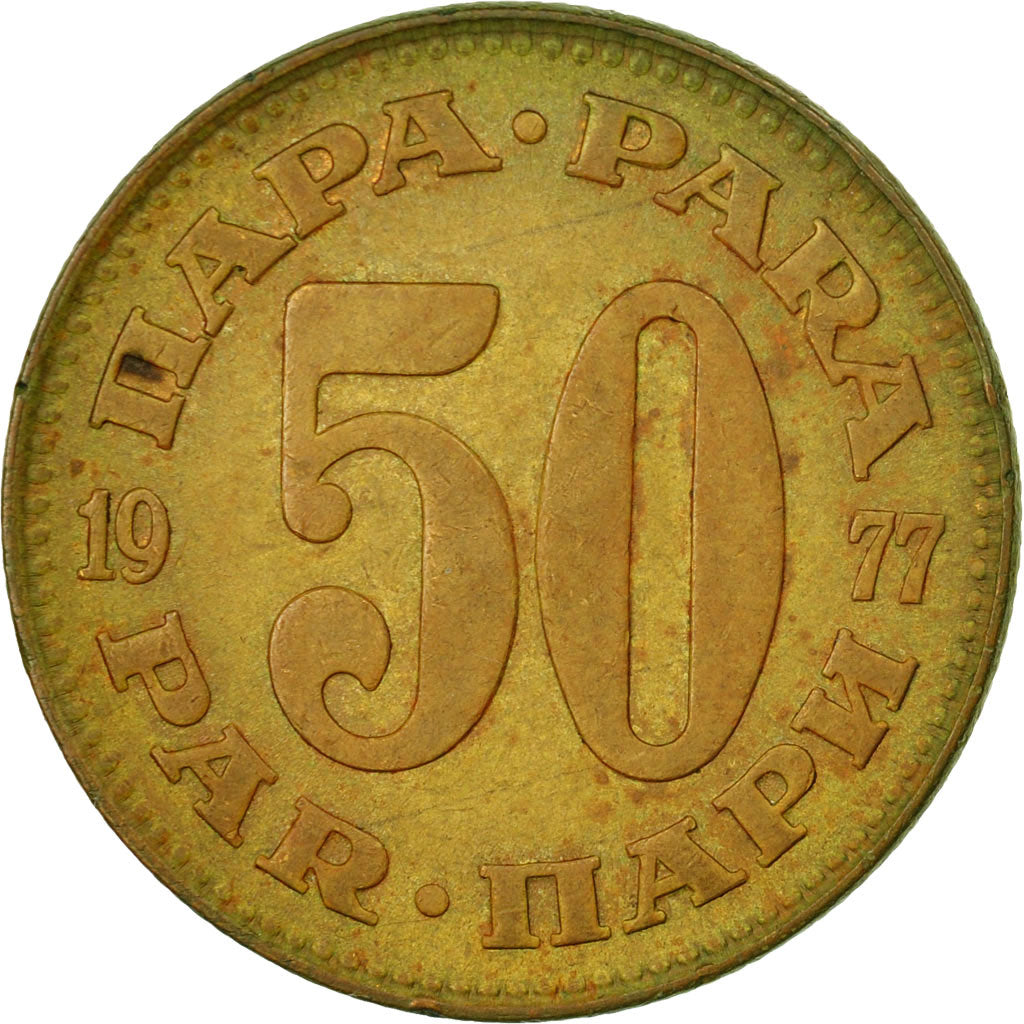 Münze, Jugoslawien, 50 Para, 1977, S, Messing, KM:46.1