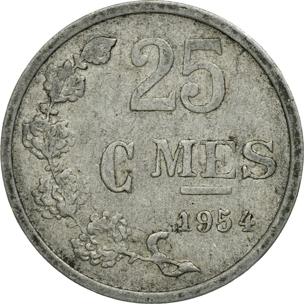 Monnaie, Luxembourg, Jean, 25 Centimes, 1954, TB+, Aluminium, KM:45a.2