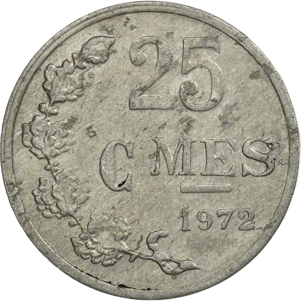 Moneda, Luxemburgo, Jean, 25 Centimes, 1972, BC+, Aluminio, KM:45a.1