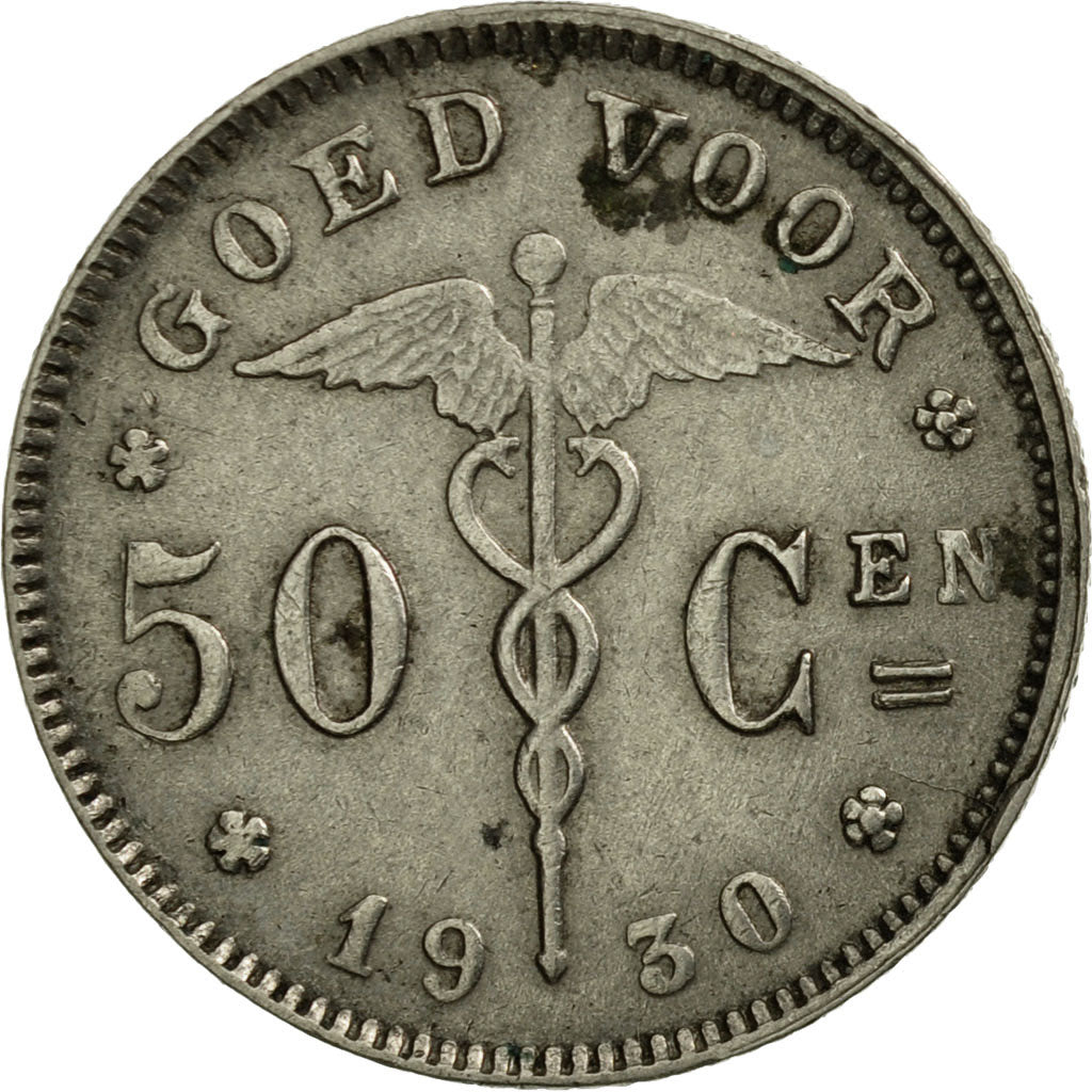 Coin, Belgium, 50 Centimes, 1930, EF(40-45), Nickel, KM:88