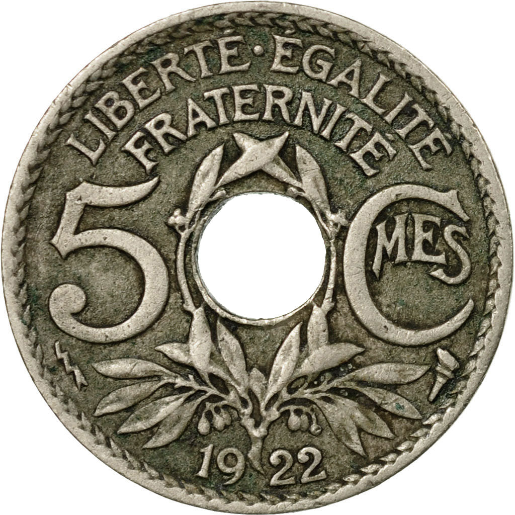 Monnaie, France, Lindauer, 5 Centimes, 1922, TB+, Copper-nickel, Gadoury:170