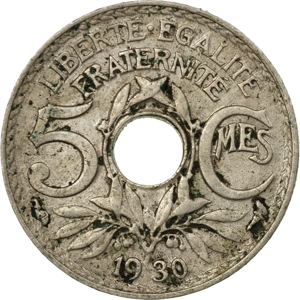 Moneda, Francia, Lindauer, 5 Centimes, 1930, BC+, Cobre - níquel, KM:875
