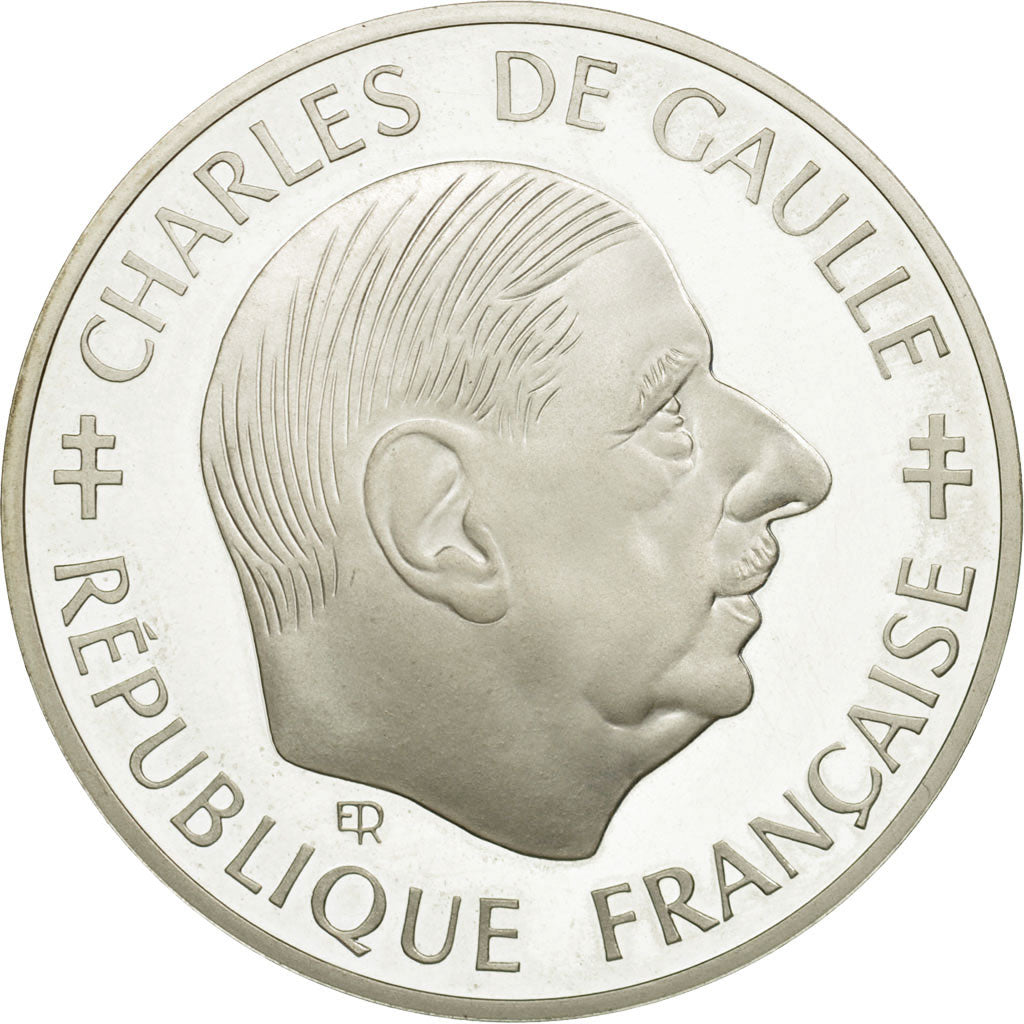 Coin, France, Charles de Gaulle, Franc, 1988, MS(63), Silver, KM:978