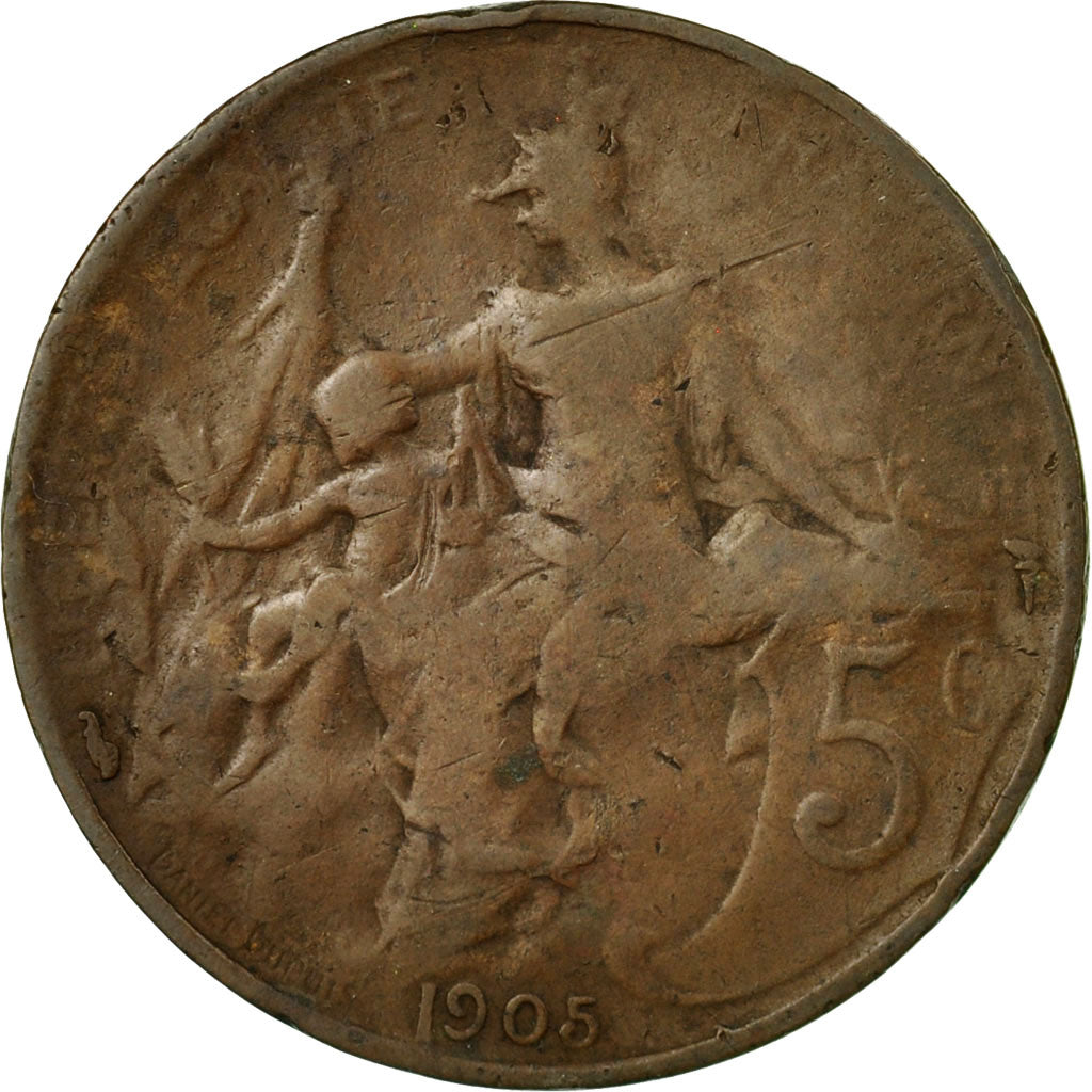 Munten, Frankrijk, Dupuis, 5 Centimes, 1905, Paris, ZG+, Bronze, KM:842