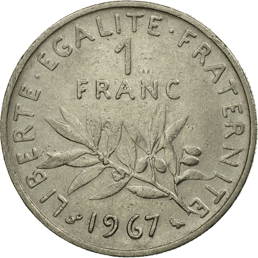 Coin, France, Semeuse, Franc, 1967, Paris, VF(30-35), Nickel, KM:925.1