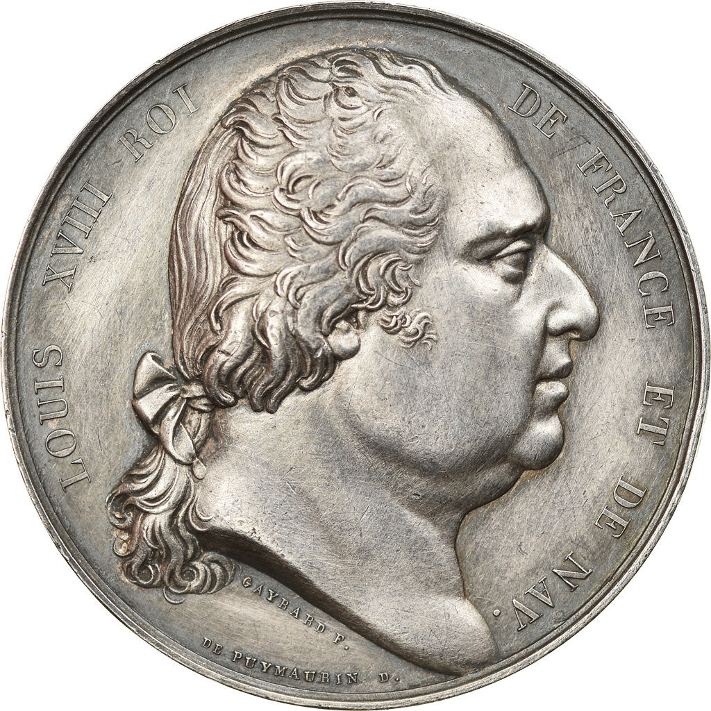 France, Medal, Louis XVIII, La Vaccine, Medicine, 1820, Gayrard, MS(63), Silver