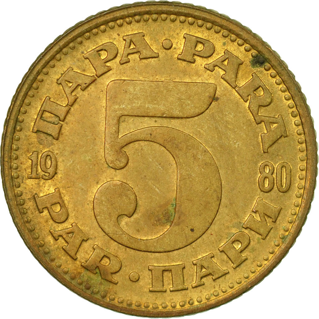 Coin, Yugoslavia, 5 Para, 1980, VF(30-35), Brass, KM:43