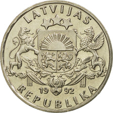 Coin, Latvia, Lats, 1992, AU(55-58), Copper-nickel, KM:12