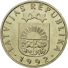 Coin, Latvia, 50 Santimu, 1992, MS(63), Copper-nickel, KM:13
