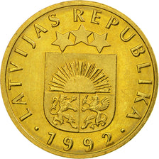 Coin, Latvia, 10 Santimu, 1992, MS(63), Nickel-brass, KM:17