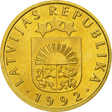 Coin, Latvia, 5 Santimi, 1992, MS(63), Nickel-brass, KM:16