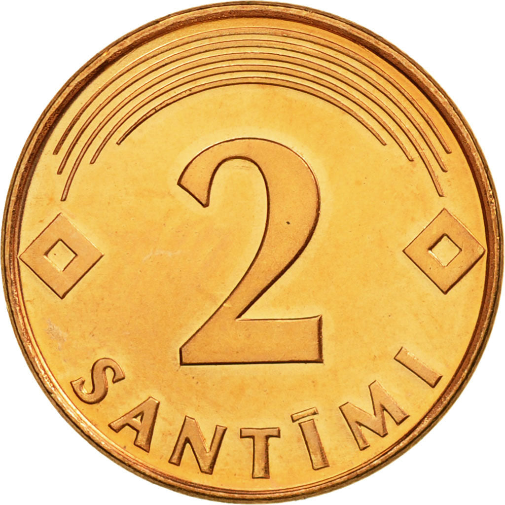 Coin, Latvia, 2 Santimi, 2000, MS(63), Copper Clad Steel, KM:21