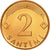 Coin, Latvia, 2 Santimi, 2000, AU(55-58), Copper Clad Steel, KM:21