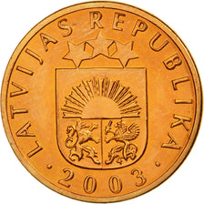 Coin, Latvia, Santims, 2003, MS(63), Copper Clad Steel, KM:15