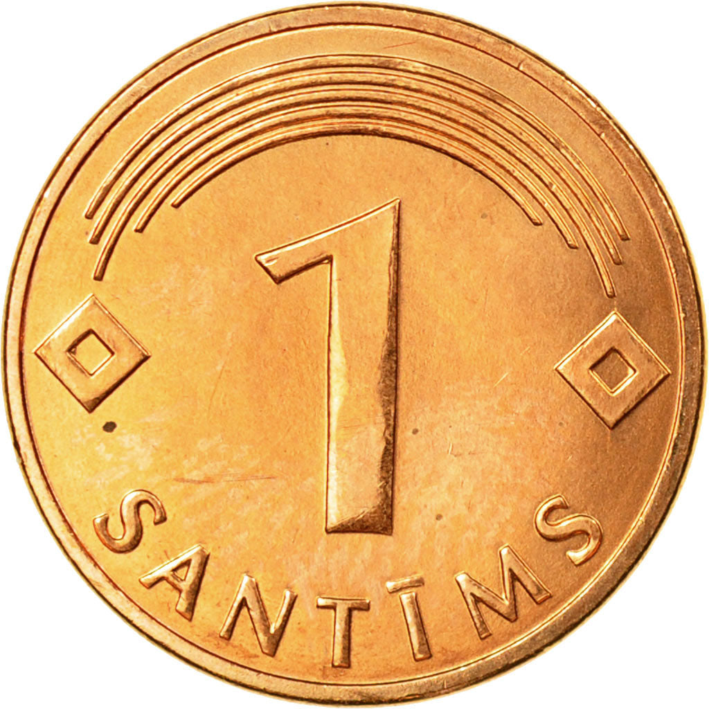 Coin, Latvia, Santims, 2003, AU(55-58), Copper Clad Steel, KM:15