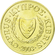 Coin, Cyprus, 2 Cents, 2003, AU(55-58), Nickel-brass, KM:54.3