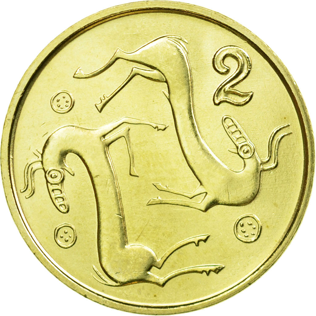 Coin, Cyprus, 2 Cents, 2003, AU(55-58), Nickel-brass, KM:54.3