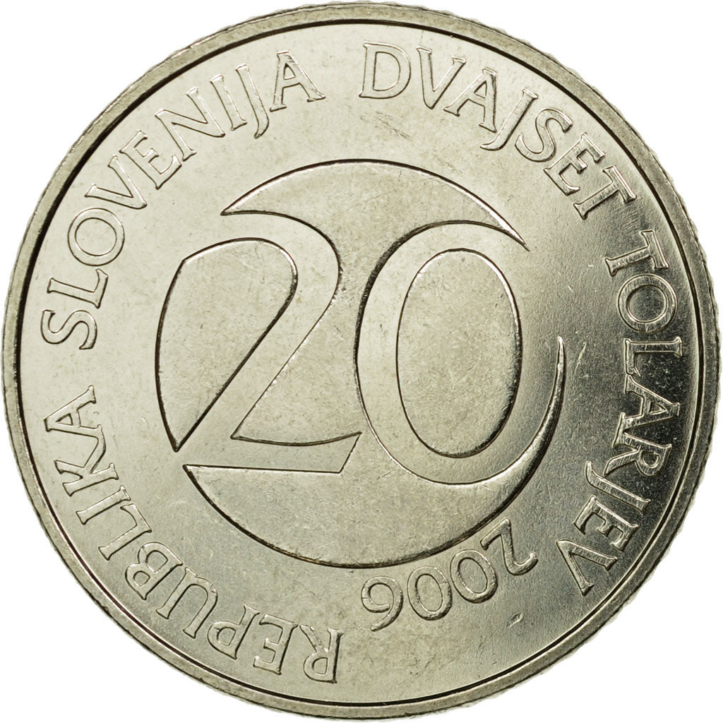 Moneta, Slovenia, 20 Tolarjev, 2006, Kremnica, SPL, Rame-nichel, KM:51