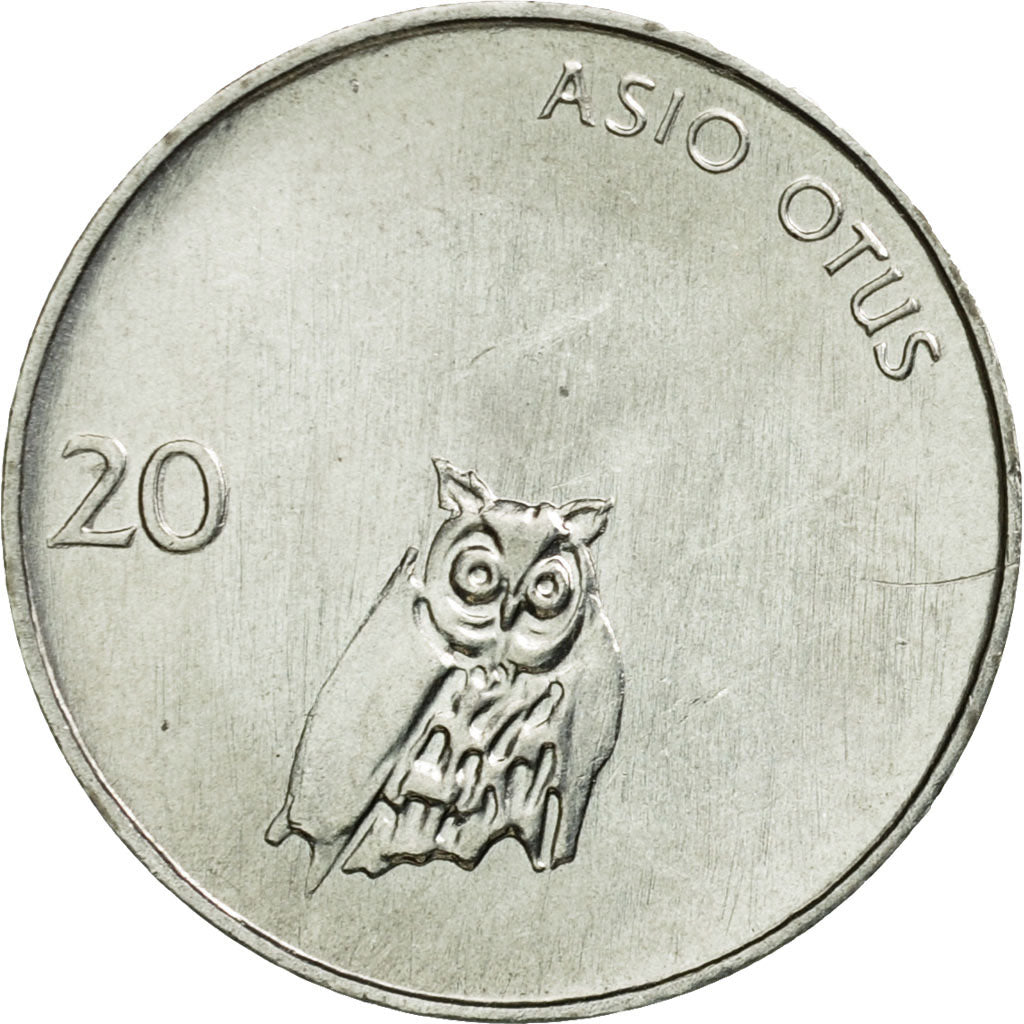 Coin, Slovenia, 20 Stotinov, 1993, MS(63), Aluminum, KM:8