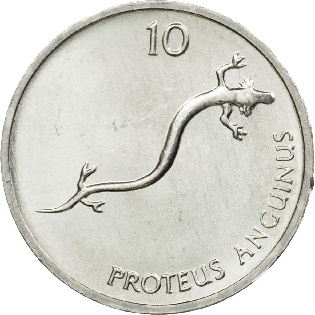 Coin, Slovenia, 10 Stotinov, 1992, MS(63), Aluminum, KM:7