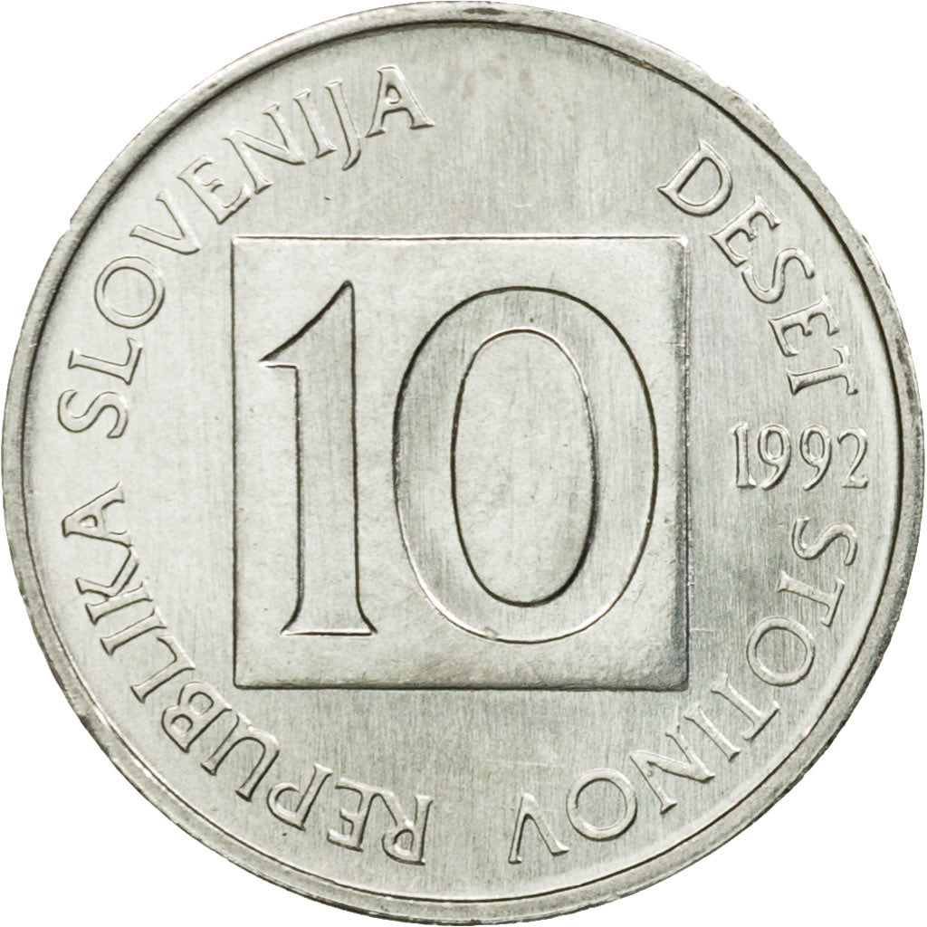 Coin, Slovenia, 10 Stotinov, 1992, MS(63), Aluminum, KM:7