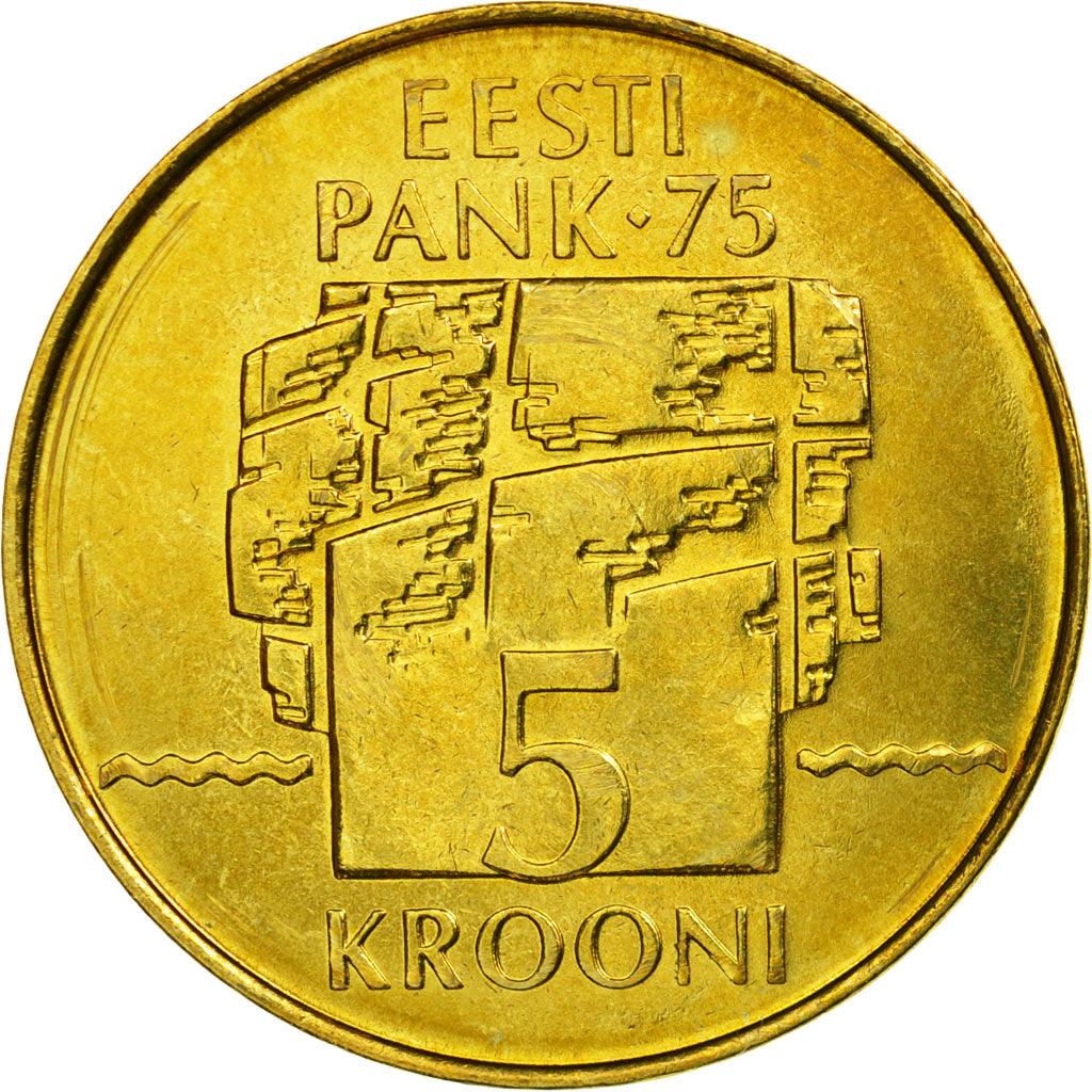 Moneda, Estonia, 75th Anniversary - Bank of Estonia, 5 Krooni, 1994, SC