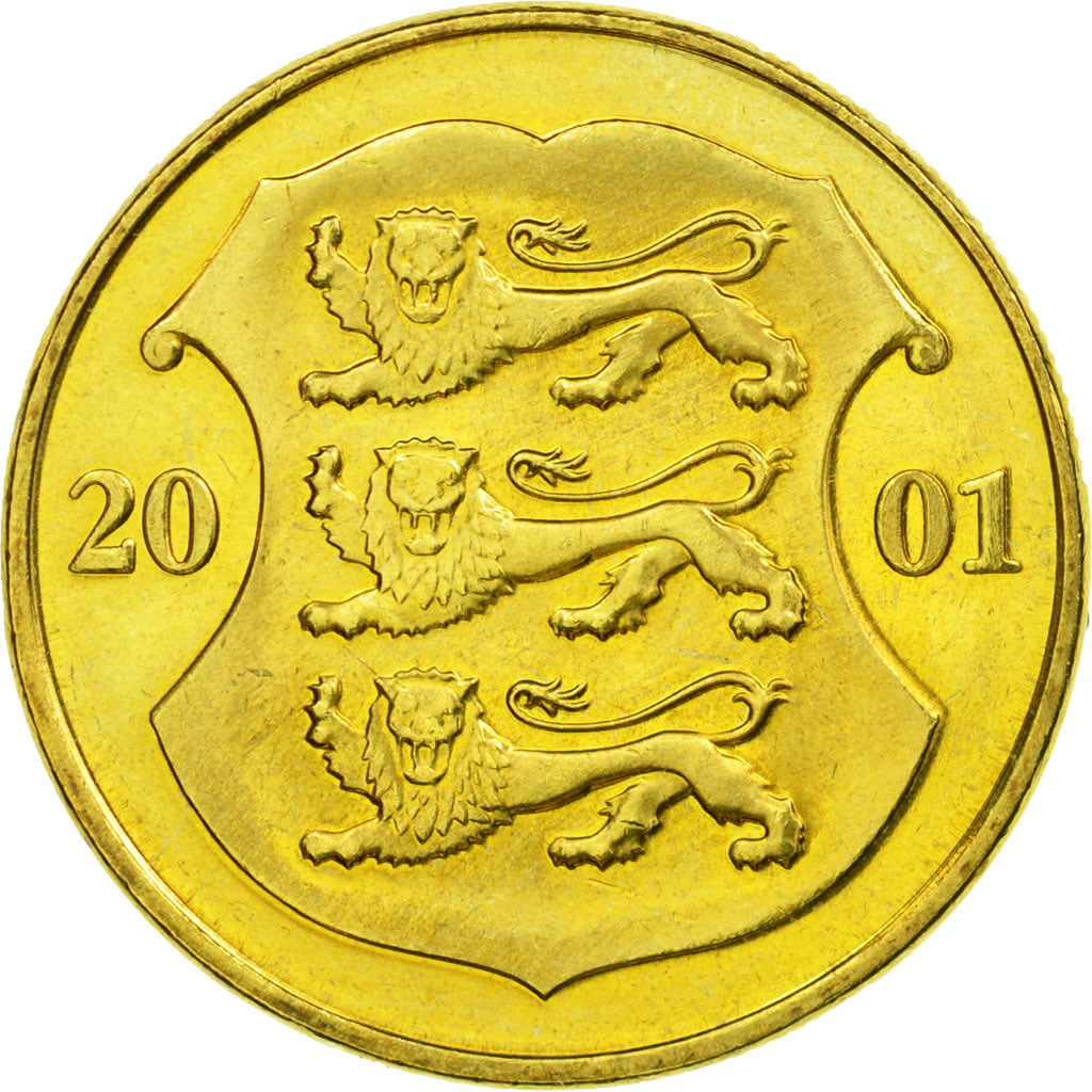 Coin, Estonia, Kroon, 2001, no mint, MS(63), Aluminum-Bronze, KM:35