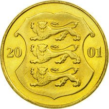 Coin, Estonia, Kroon, 2001, no mint, MS(63), Aluminum-Bronze, KM:35