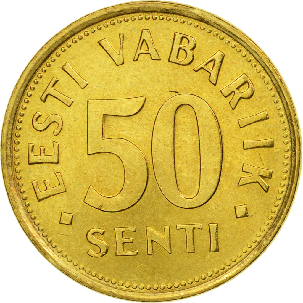 Coin, Estonia, 50 Senti, 1992, MS(63), Aluminum-Bronze, KM:24