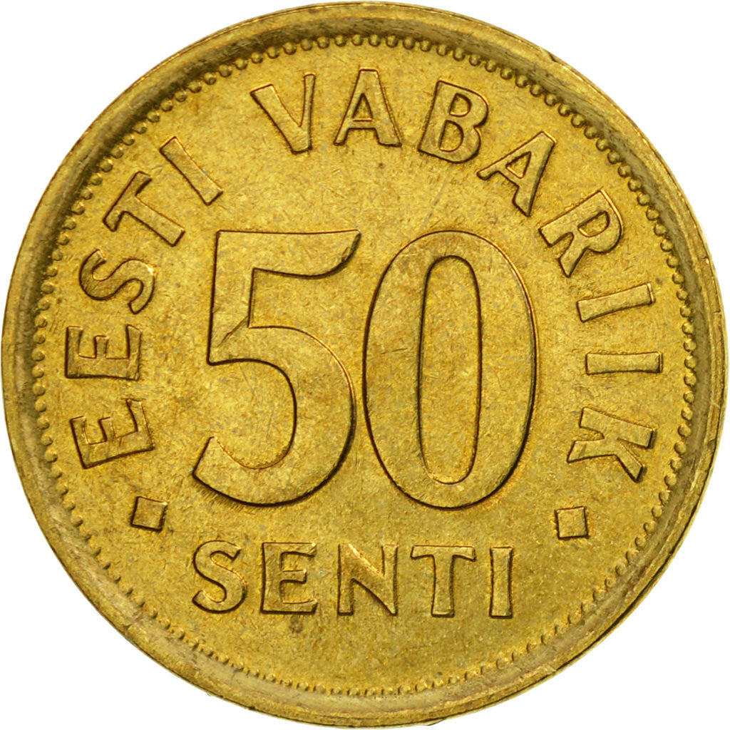 Coin, Estonia, 50 Senti, 1992, AU(55-58), Aluminum-Bronze, KM:24