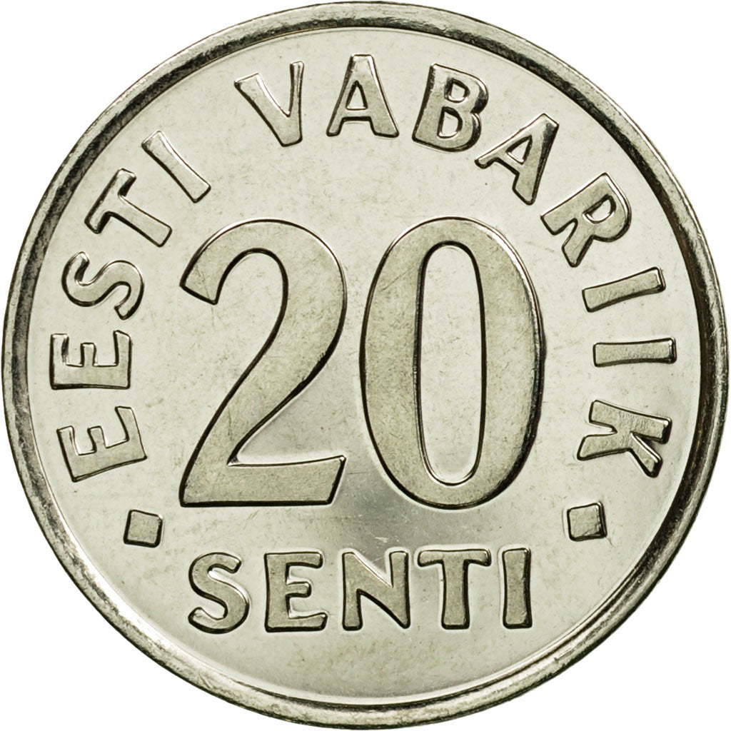 Coin, Estonia, 20 Senti, 2003, no mint, MS(63), Nickel plated steel, KM:23a