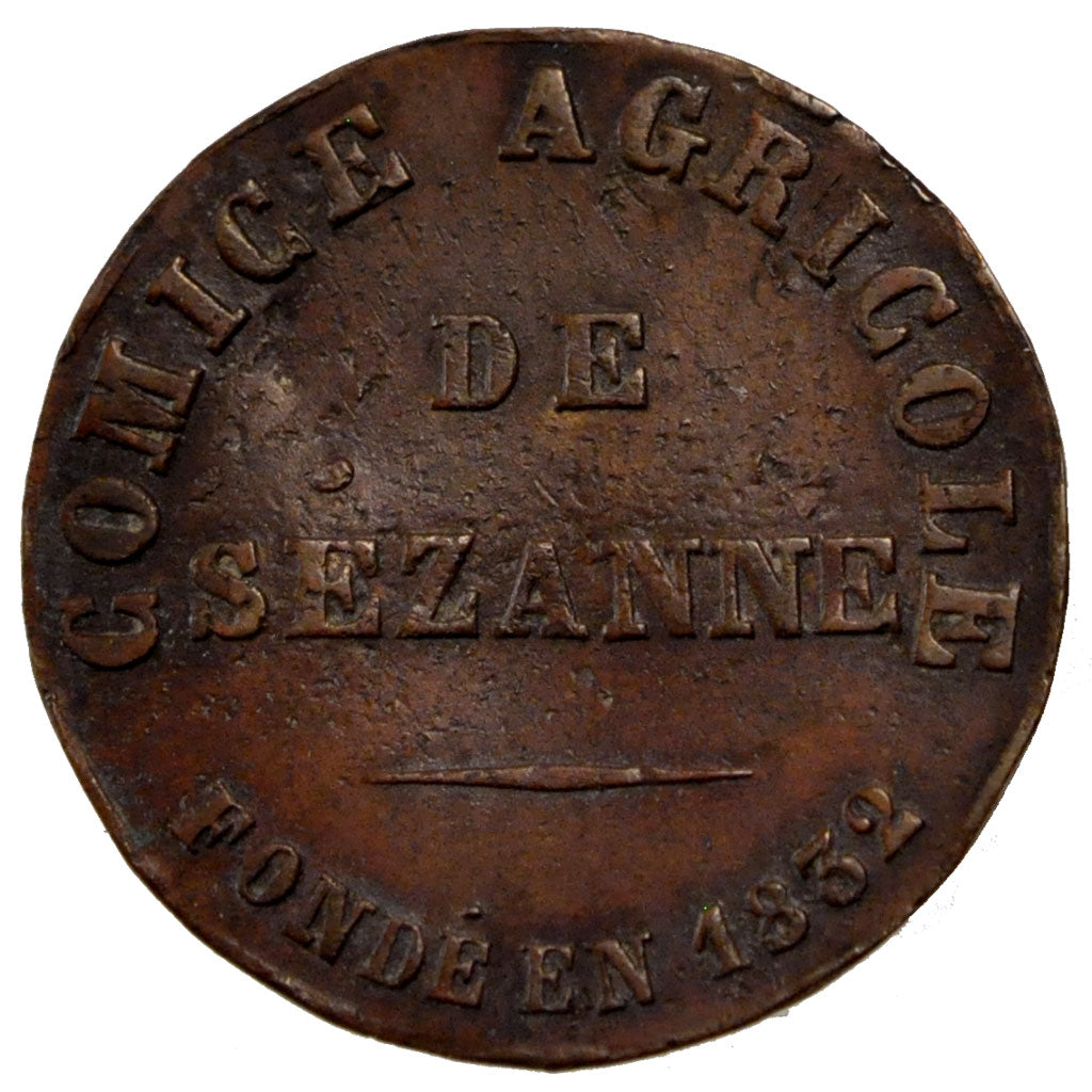 France, Agriculture and Horticulture, Token, 1832, EF(40-45), Copper, 4.64